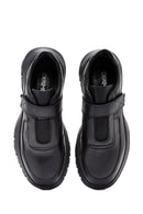 Men's Black Leather Strap Sneakers | Derimod