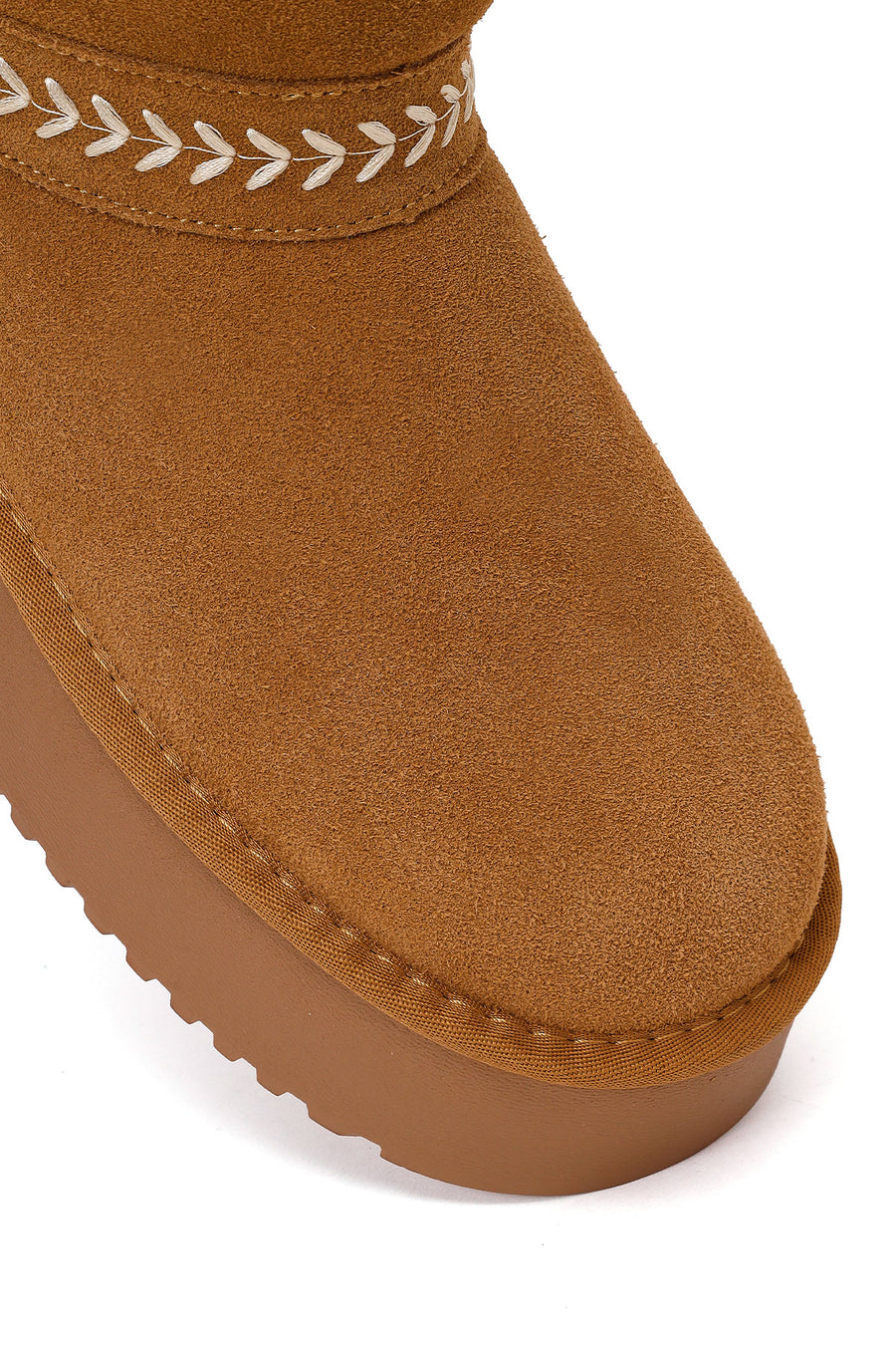 Woman Camel Thick-Soled Suede Teddy Boots