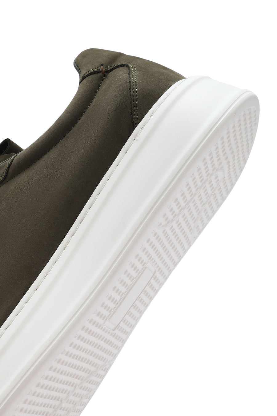 Erkek Haki Bağcıklı Nubuk Deri Sneaker