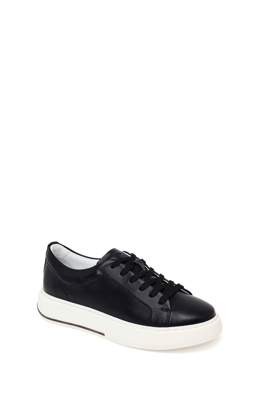 Male Black Lace-Up Leather Sneaker