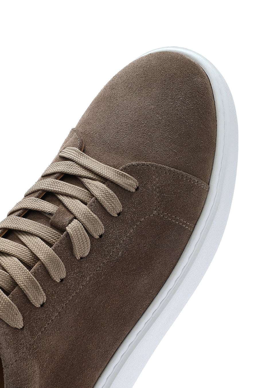 Erkek Bej Bağcıklı Süet Deri Sneaker