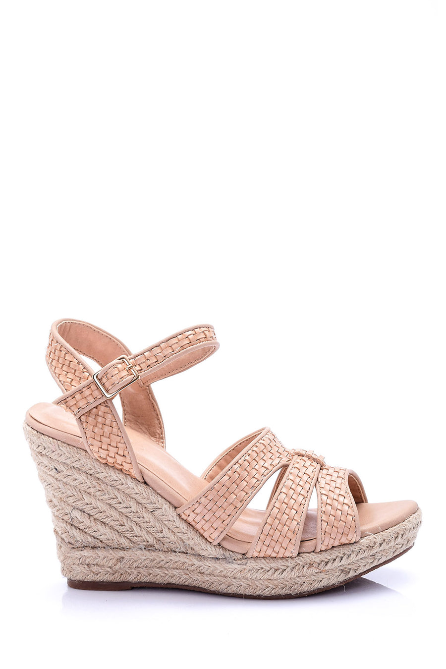 Women's Straw Wedge Heeled Sandals 19SFE213714 | Derimod