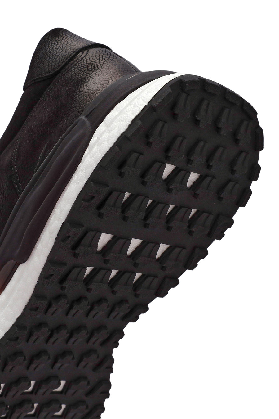 Men's Black Lace-Up Nubuck Leather Sneakers