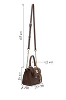 Woman Brown Long-Strap Charmed Mini Shoulder Bag | Derimod