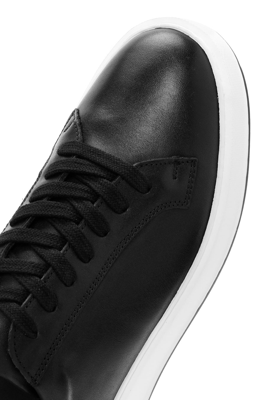 Men's Black Lace-up Leather Sneaker