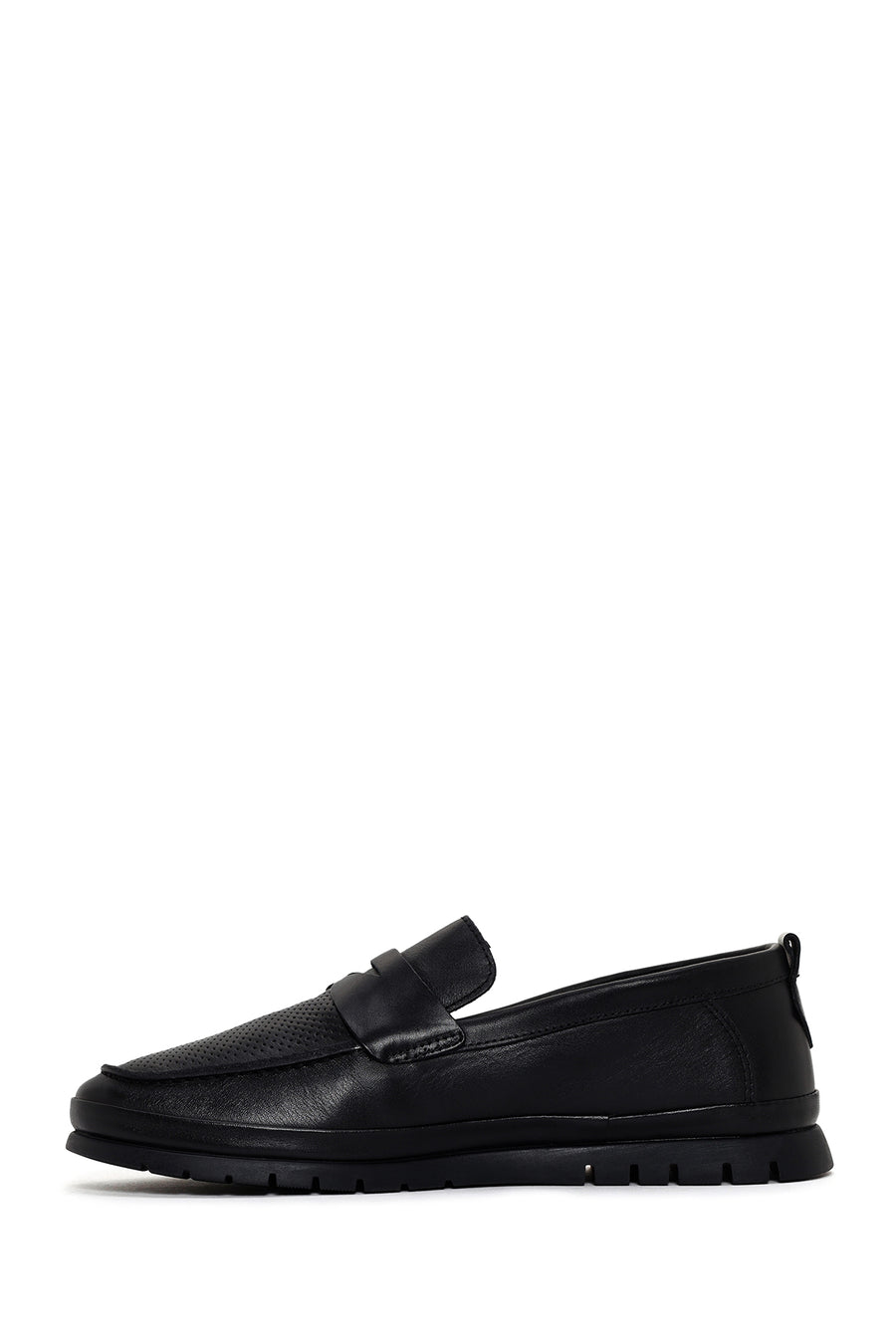Men's Black Leather Casual Loafer