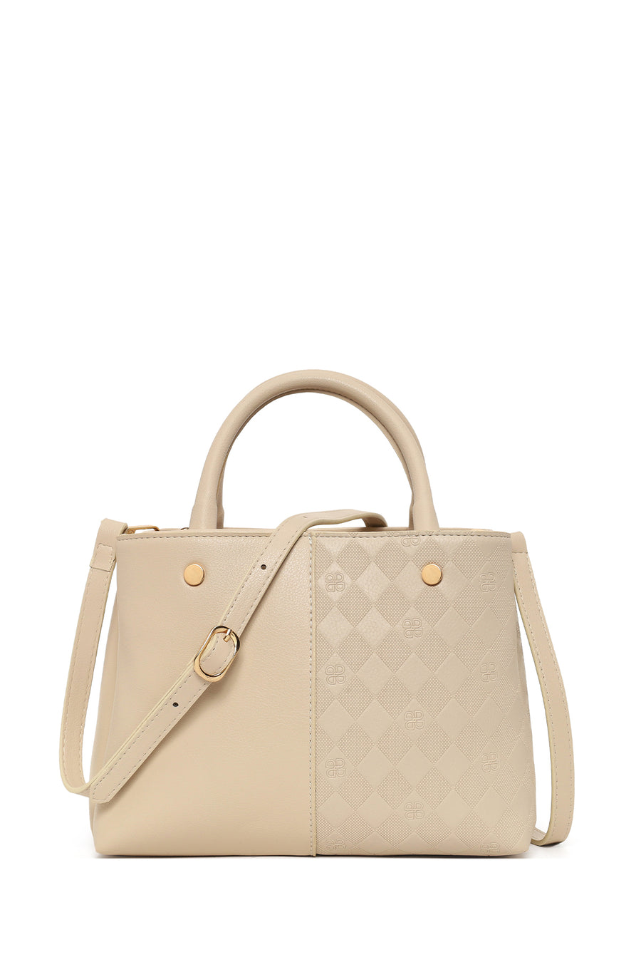Women's Cream Long Strap Printed Classic Handbag 26PBD200018 | Derimod