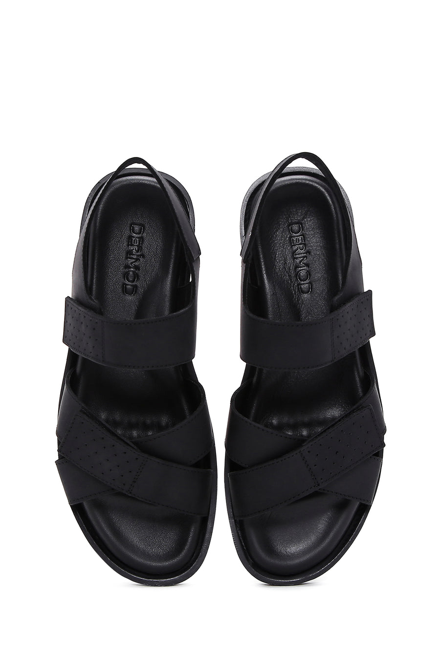 Men's Black Nubuck Leather Sandals