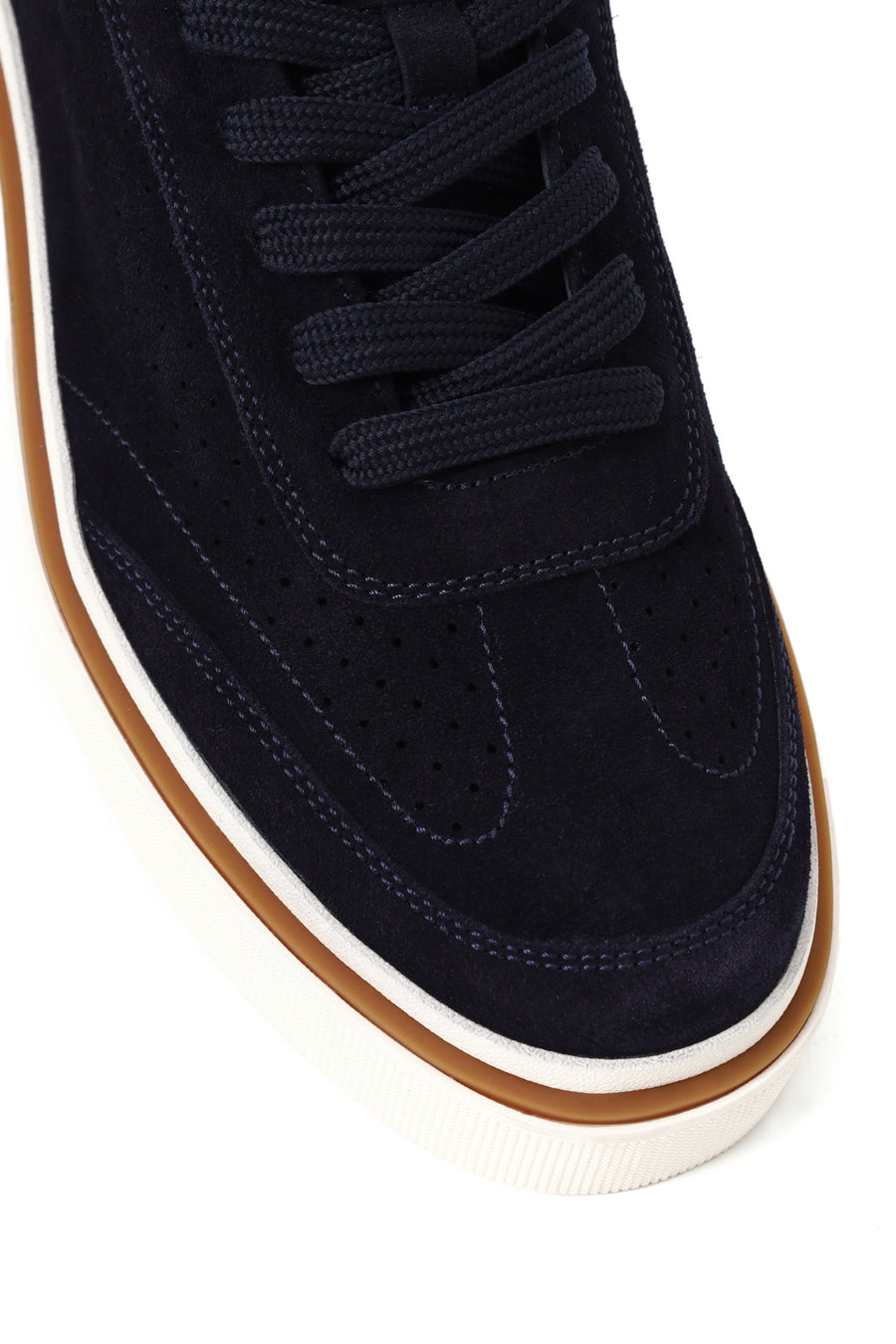 Male Navy Lace-up Suede Leather Sneaker