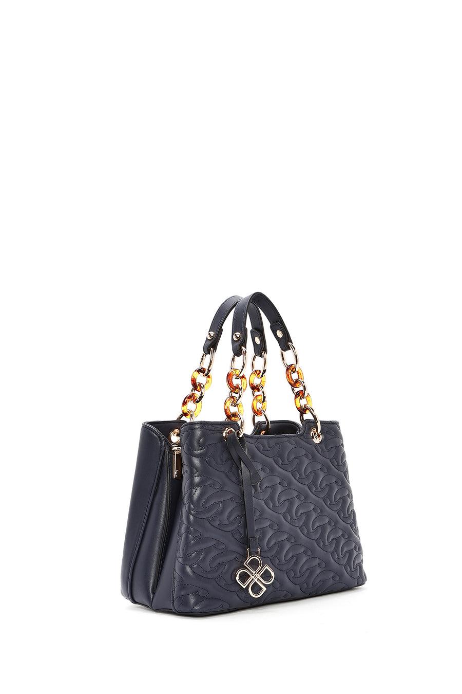 Women's Navy Blue Long Strap Quilted Classic Handbag