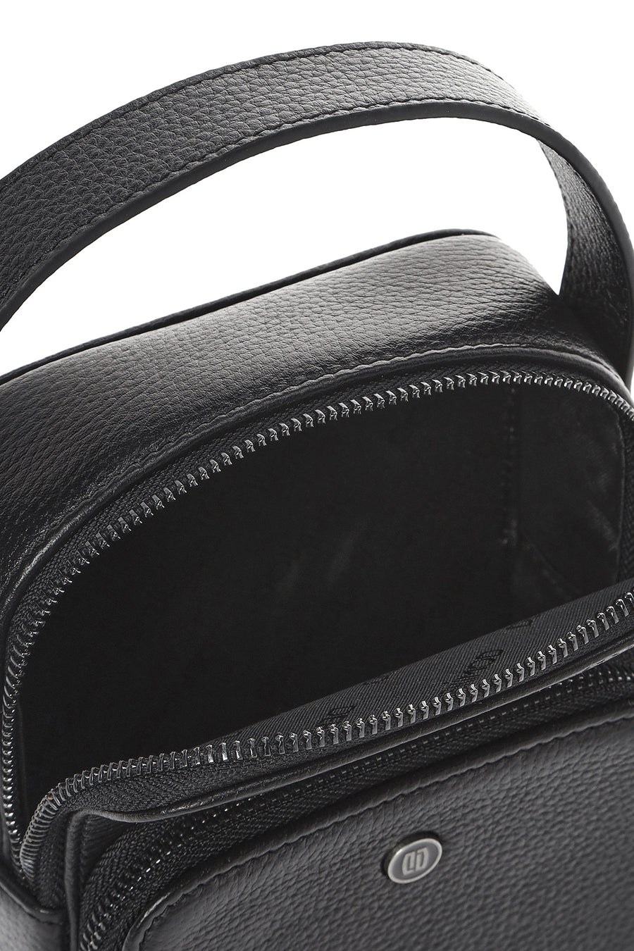 Men's Black Long Strap Leather Handbag