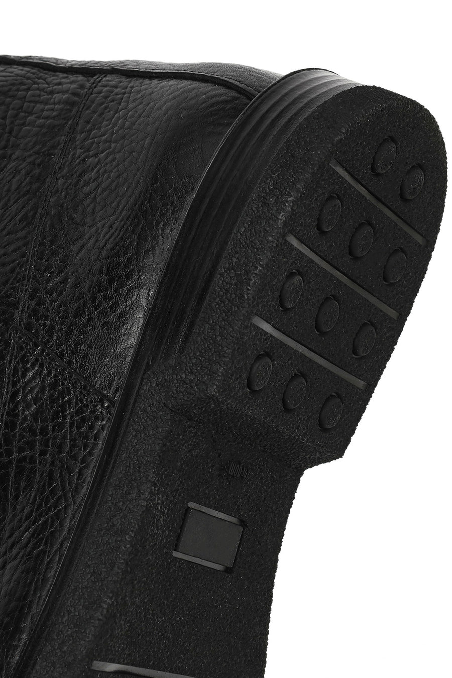Male Black Lace-Up Zip Closure Leather Casual Boots
