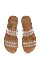 Women's Pink Stone Transparent Slippers | Derimod