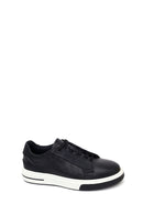 Erkek Siyah Bağcıklı Kalın Tabanlı Deri Sneaker | Derimod