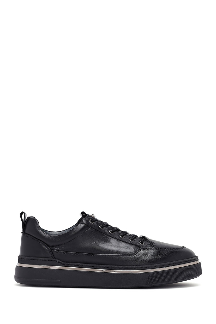 Erkek Siyah Bağcıklı Deri Sneaker 25WFD654918 | Derimod