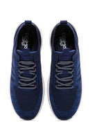 Derimod Zero Men's Navy Blue Lace-Up Thick Soled Fabric Sneaker | Derimod