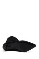 Woman Black Short Thin-Heeled Suede Short Boots | Derimod