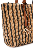 Women's Black Straw Shoulder Bag | Derimod