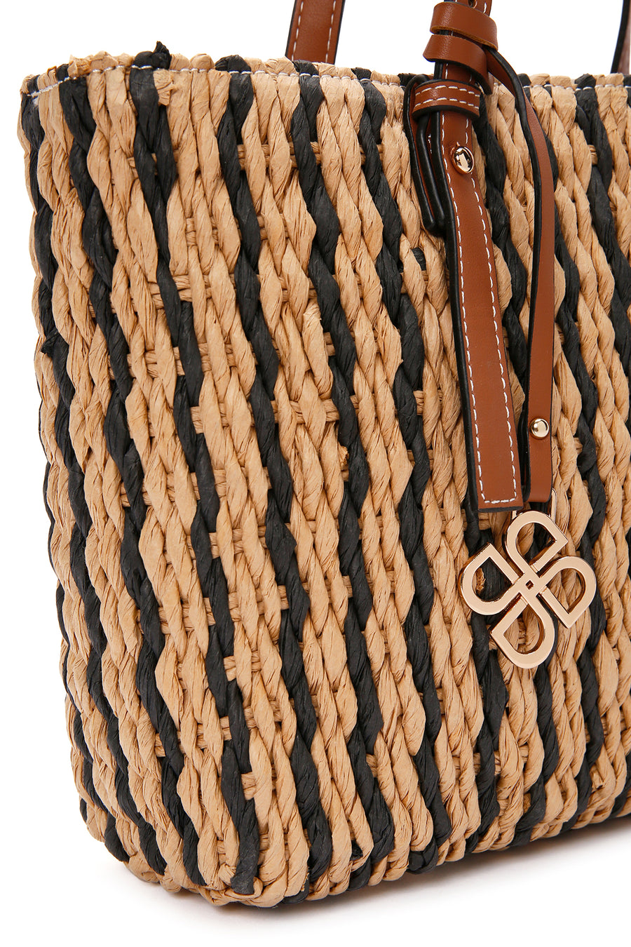 Women's Black Straw Shoulder Bag