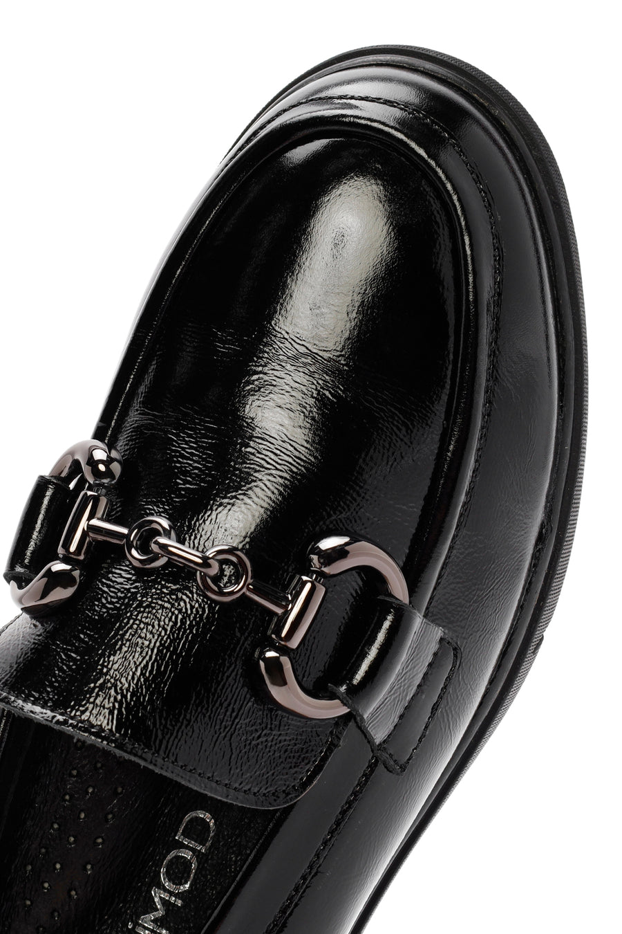 Kadın Siyah Tokalı Rugan Deri Comfort Loafer