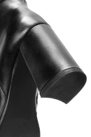 Women's Black Zippered Thick Heel Leather Boots | Derimod