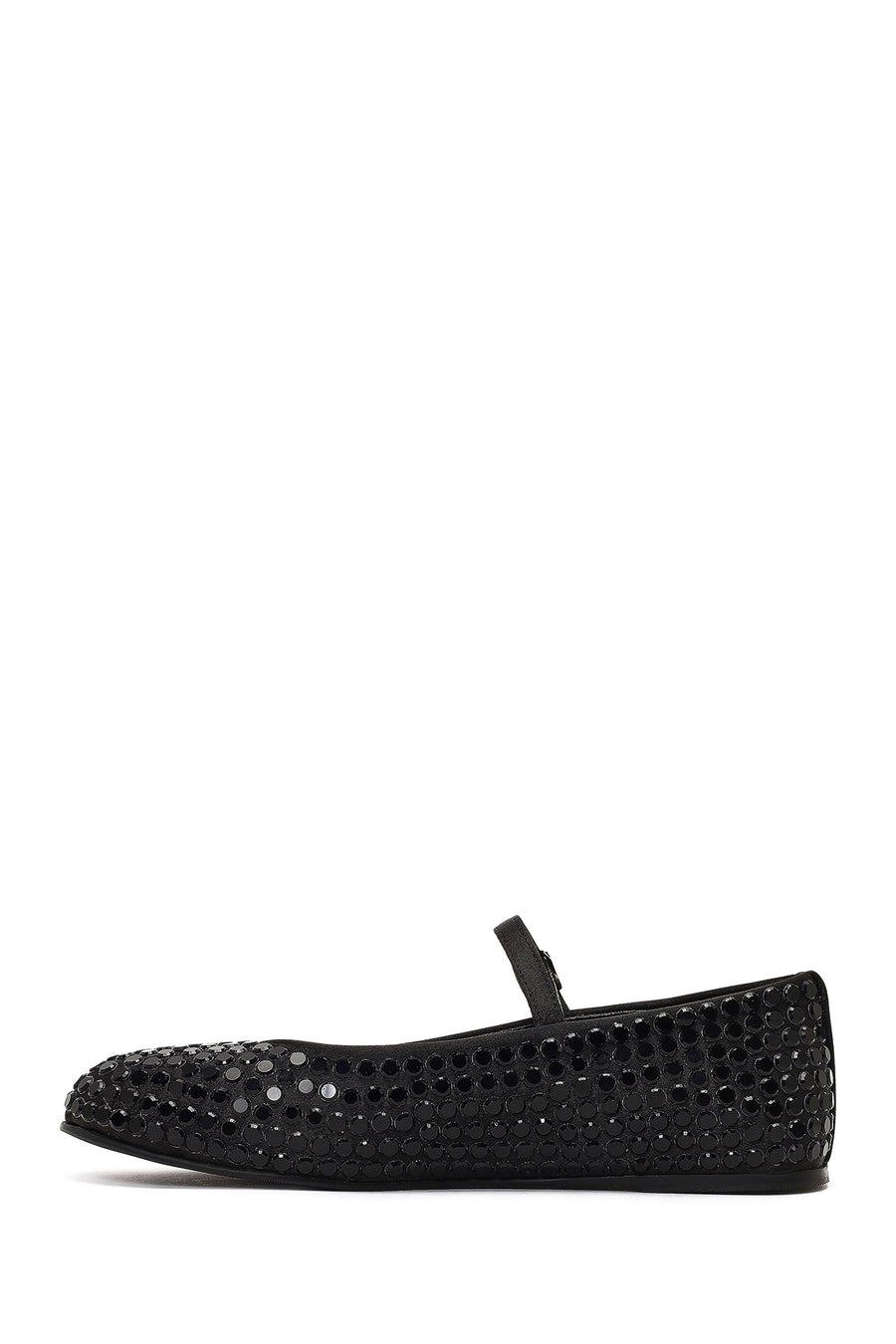Women's Black Stone Leather Ballet Flats