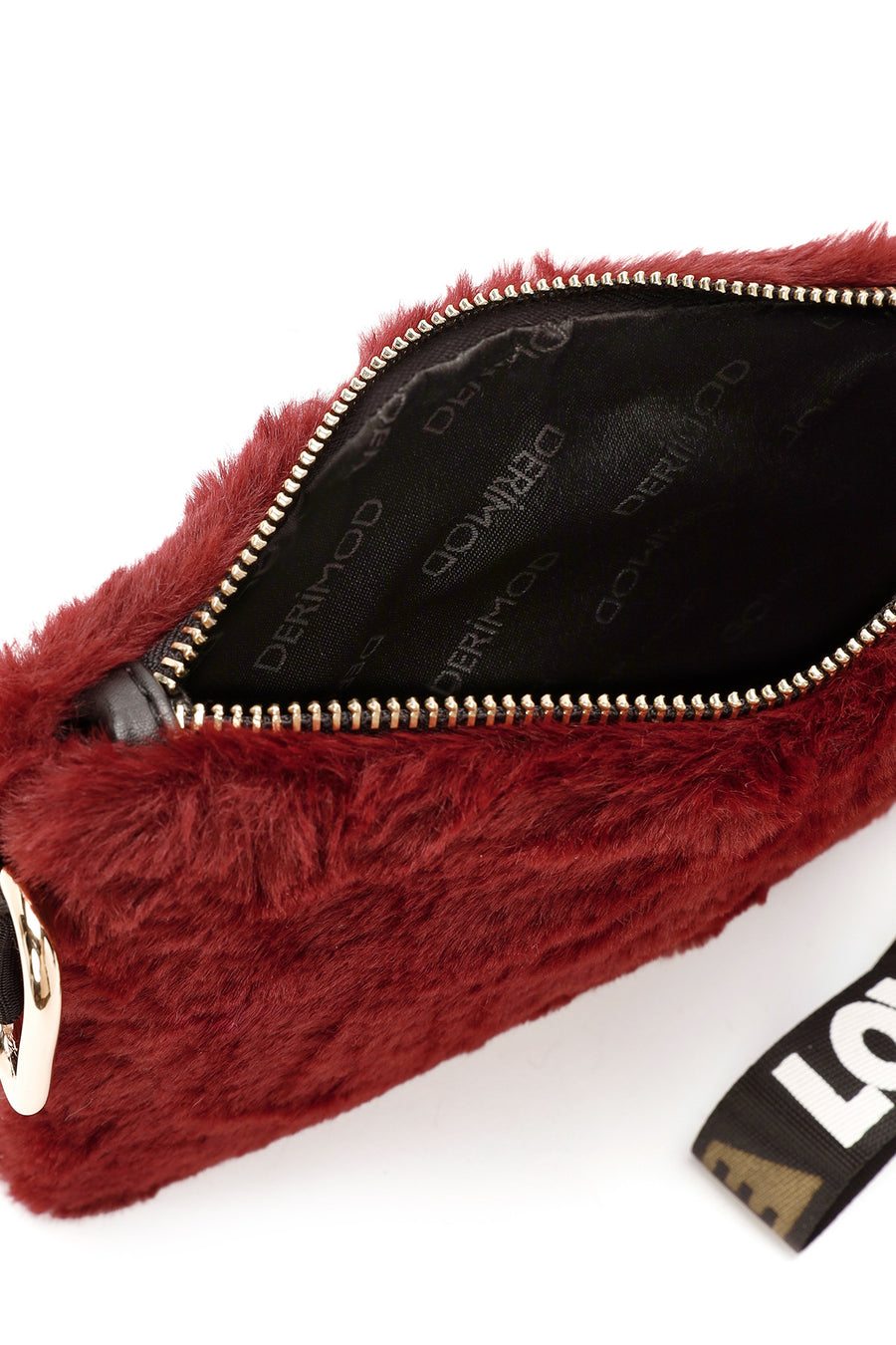 Kadın Bordo Uzun Askılı Peluş Portföy Çanta