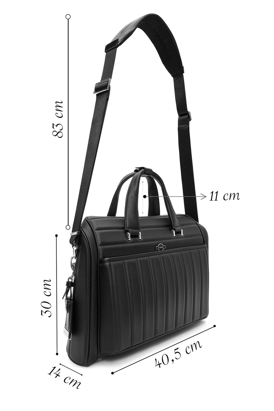 D-Pack Men's Black Long Strap Fabric Briefcase
