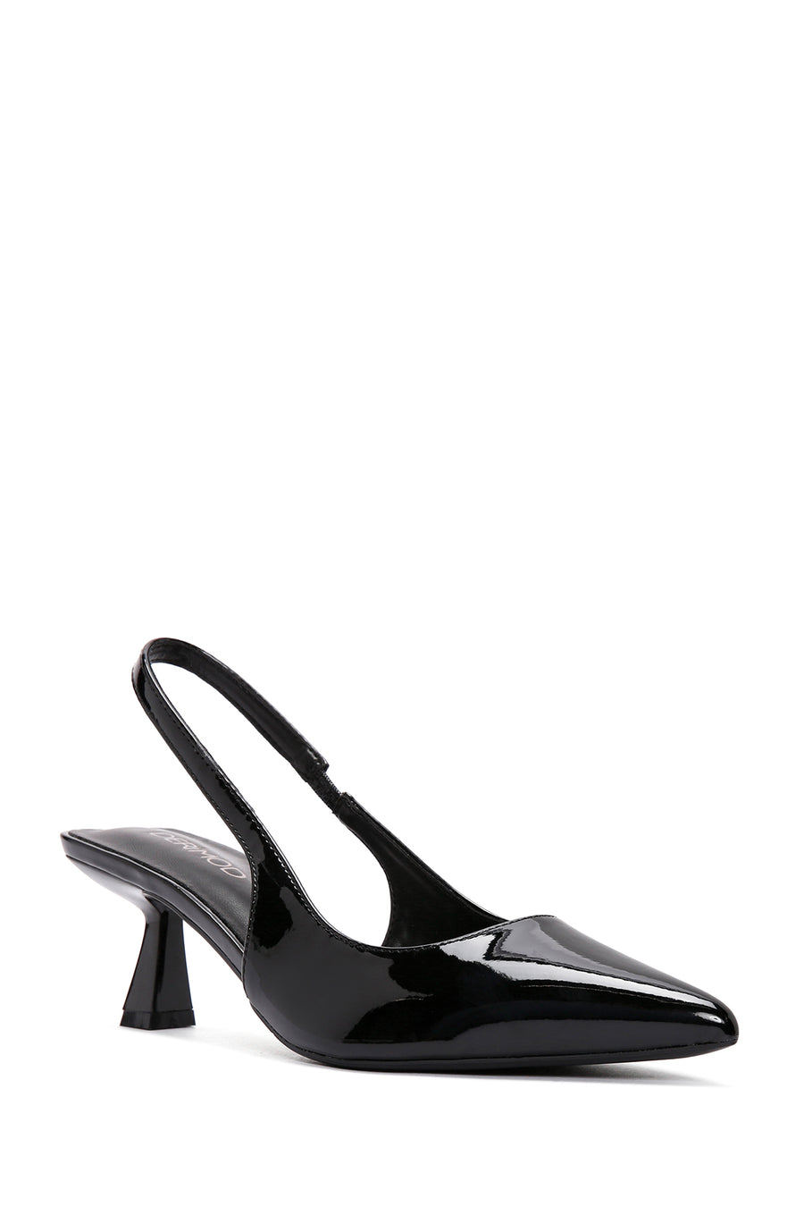 Women's Black Open Back Thin Heeled Shoes