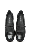 Women's Black Low Heel Patent Leather Ballerinas | Derimod