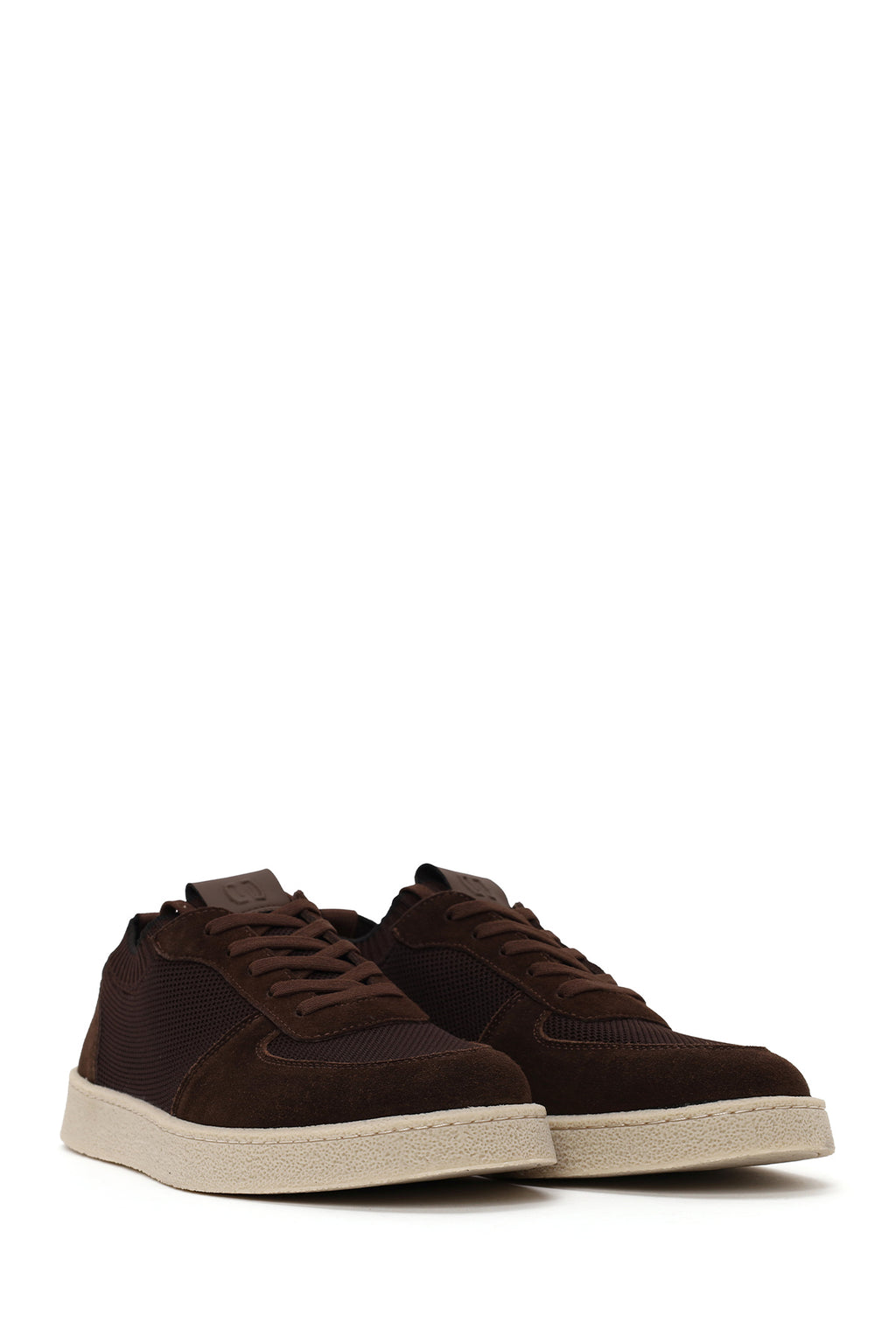 Erkek Kahverengi Bağcıklı Süet Deri Sneaker