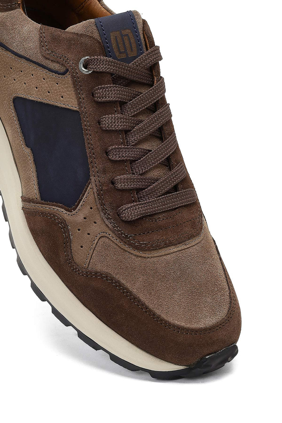 Men's Brown Lace-Up Leather Sneaker
