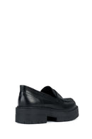 Geox Women's Black Spherica Leather Masculine Loafer | Derimod