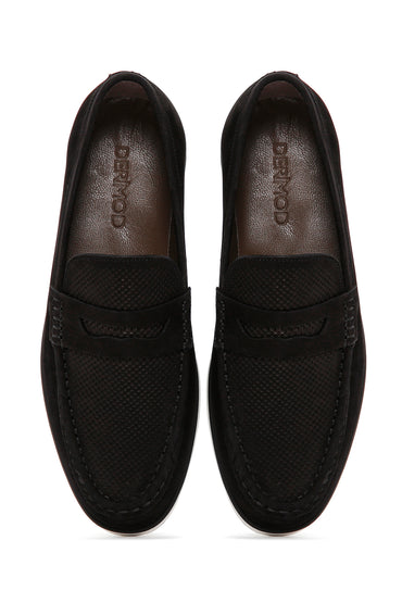 Erkek Siyah Nubuk Deri Casual Loafer_6