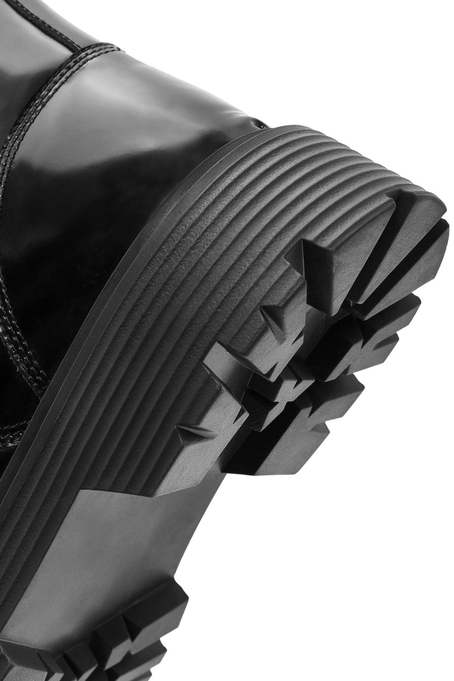 Men's Black Zippered Leather Combat Boots