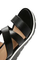 Women's Black Wedge Heeled Sandals | Derimod