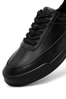 Erkek Siyah Bağcıklı Deri Sneaker | Derimod