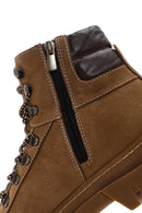 Men's Tan Nubuck Leather Zippered Boots | Derimod