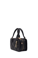 Woman Black Long-Strap Quilted Charmed Mini Shoulder Bag | Derimod