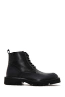 Men's Black Leather Zippered Boots | Derimod