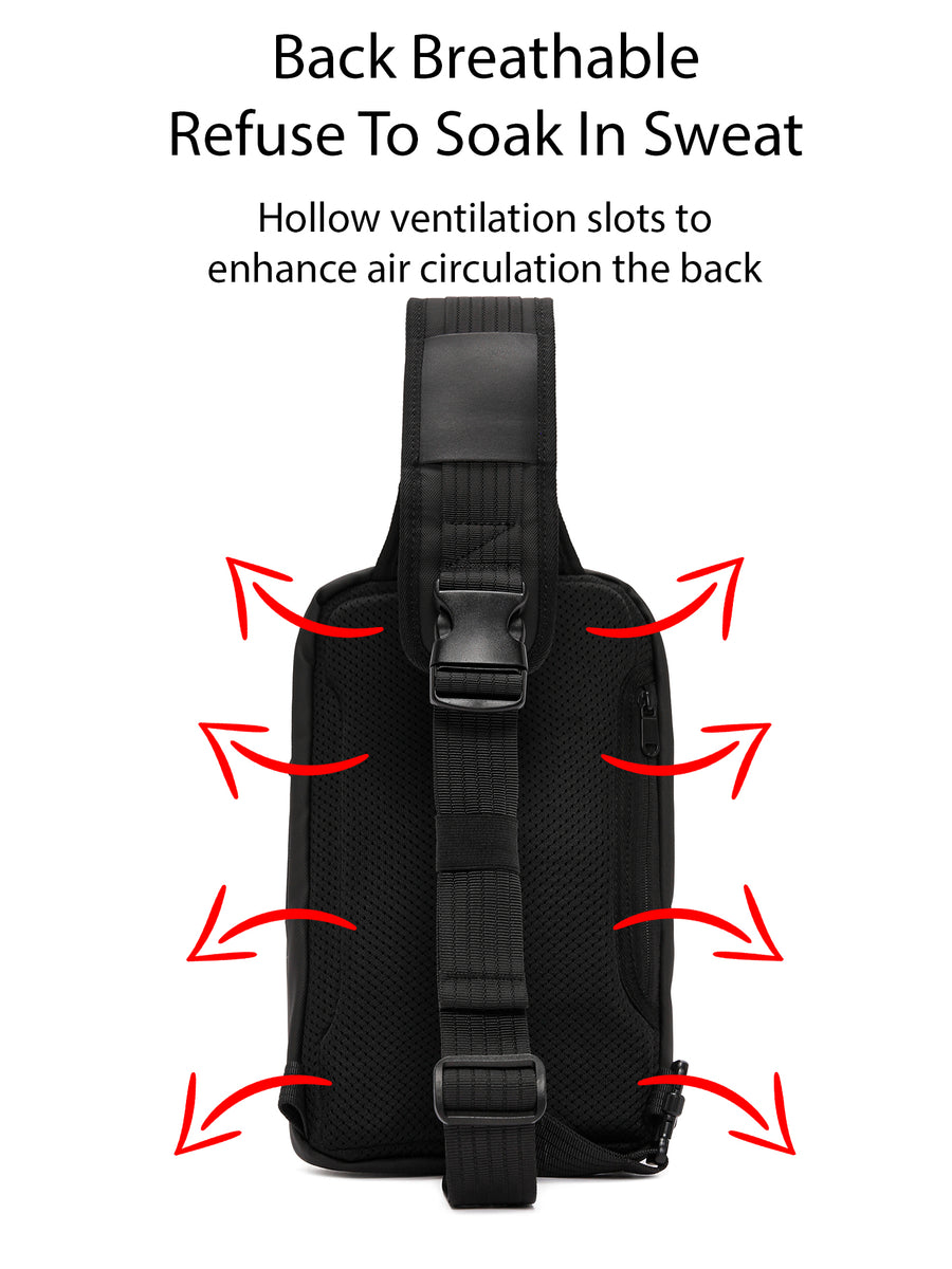 D-Pack Men's Black Long Strap Shoulder Bag