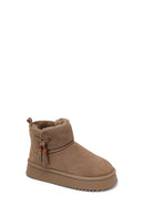 Woman Mink Thick-Soled Suede Teddy Boots | Derimod