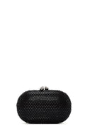 Women's Black Stone Long Strap Mini Clutch Bag | Derimod