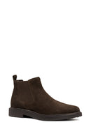 Geox Men's Brown U Spherica Ec1 Suede Leather Chelsea Boots | Derimod