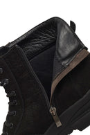 Men's Black Lace-Up Zipper Nubuck Leather Casual Boot | Derimod
