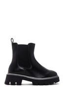 Women's Black Zippered Thick Soled Boots | Derimod