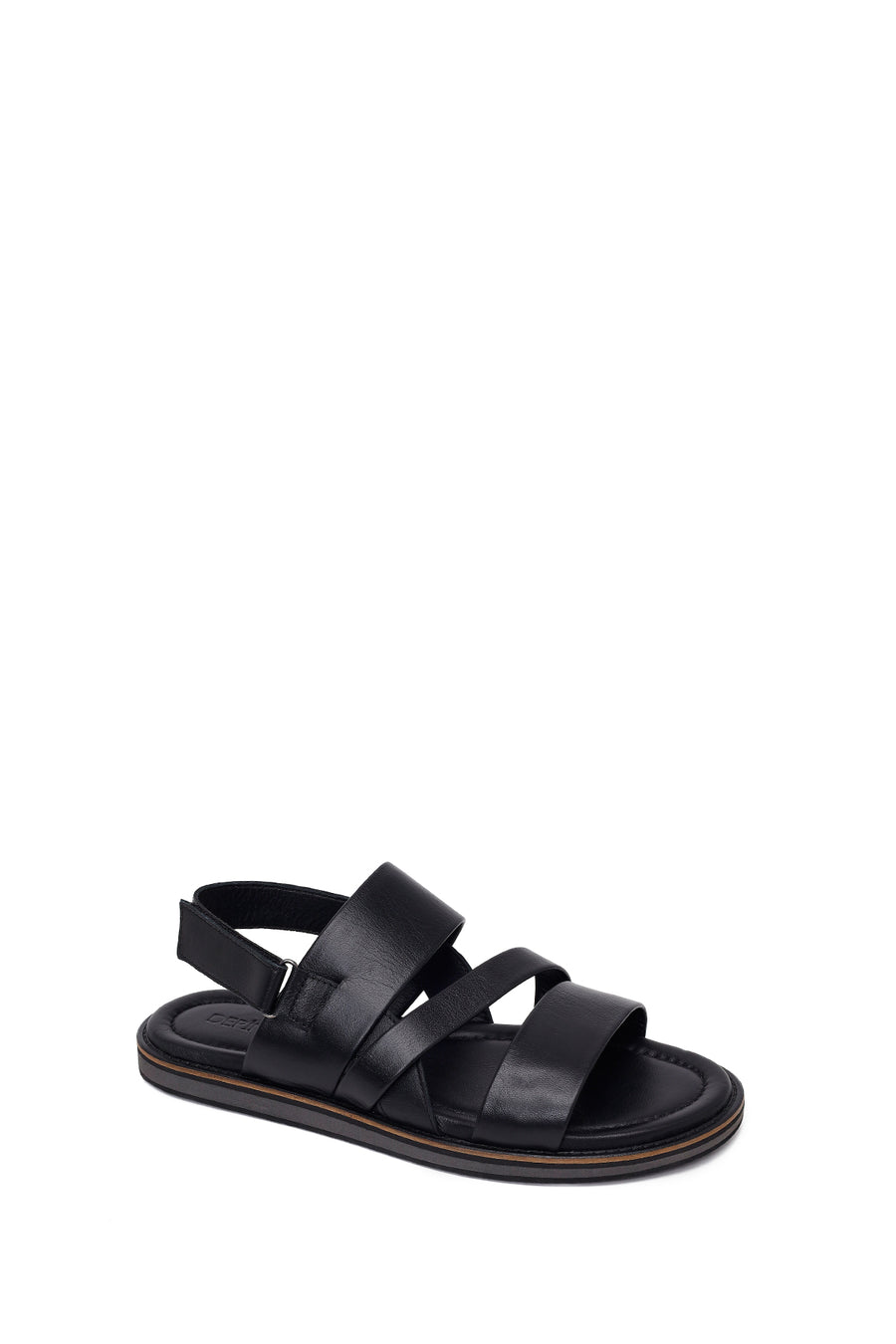 Men's Black Leather Sandals