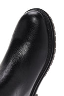 Women's Black Zippered Leather Boots | Derimod