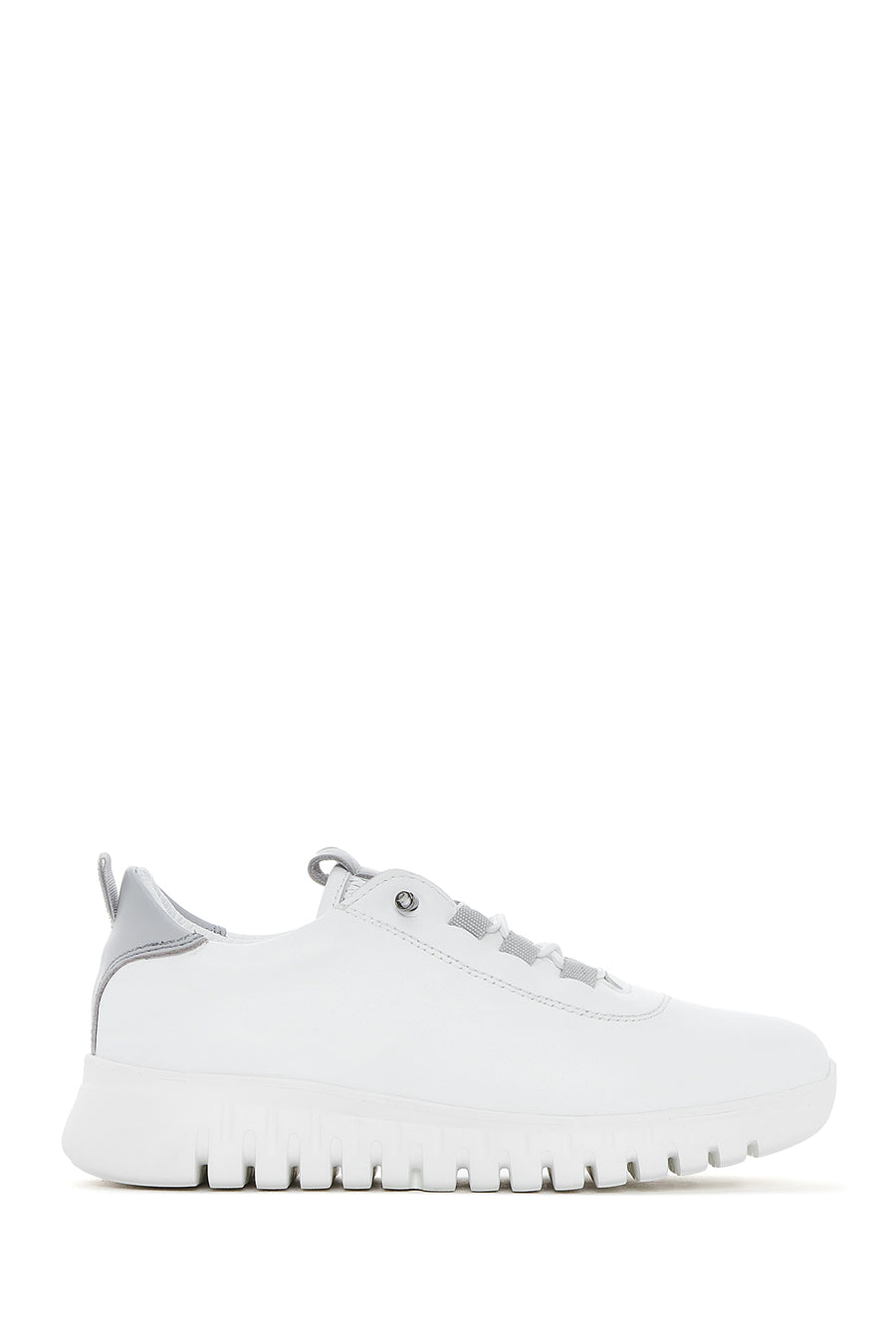 Women's White Lace-Up Leather Sneaker 26PFD500718 | Derimod