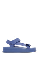 Women's Blue Strappy Thick Soled Jelly Sandals | Derimod